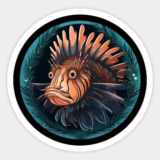 Lionfish in Ornament, Love Fishes Sticker